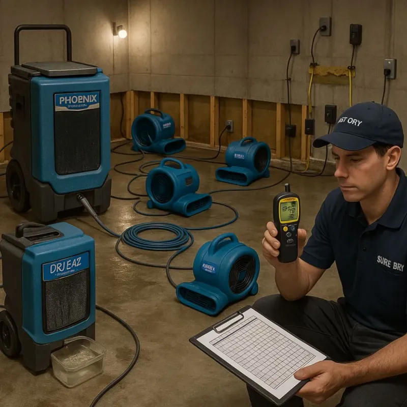 Structural Drying and Dehumidification process in Latham, NY
